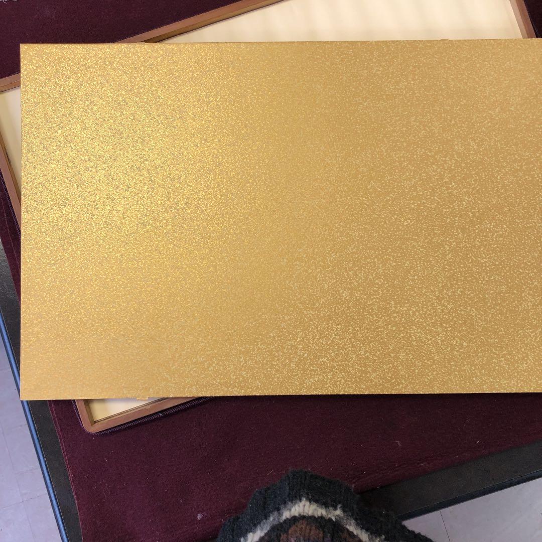 木版画　源氏物語　栗拾い　扇面古写経の複製