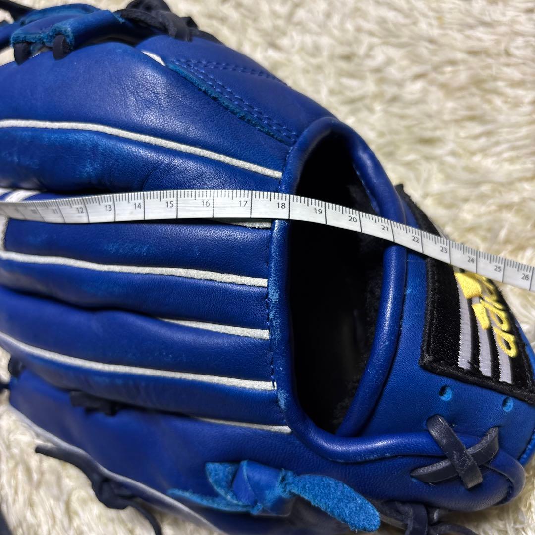 adidas アディダス 軟式 野球グローブ 一般 大人用 本革 希少ブルー 青