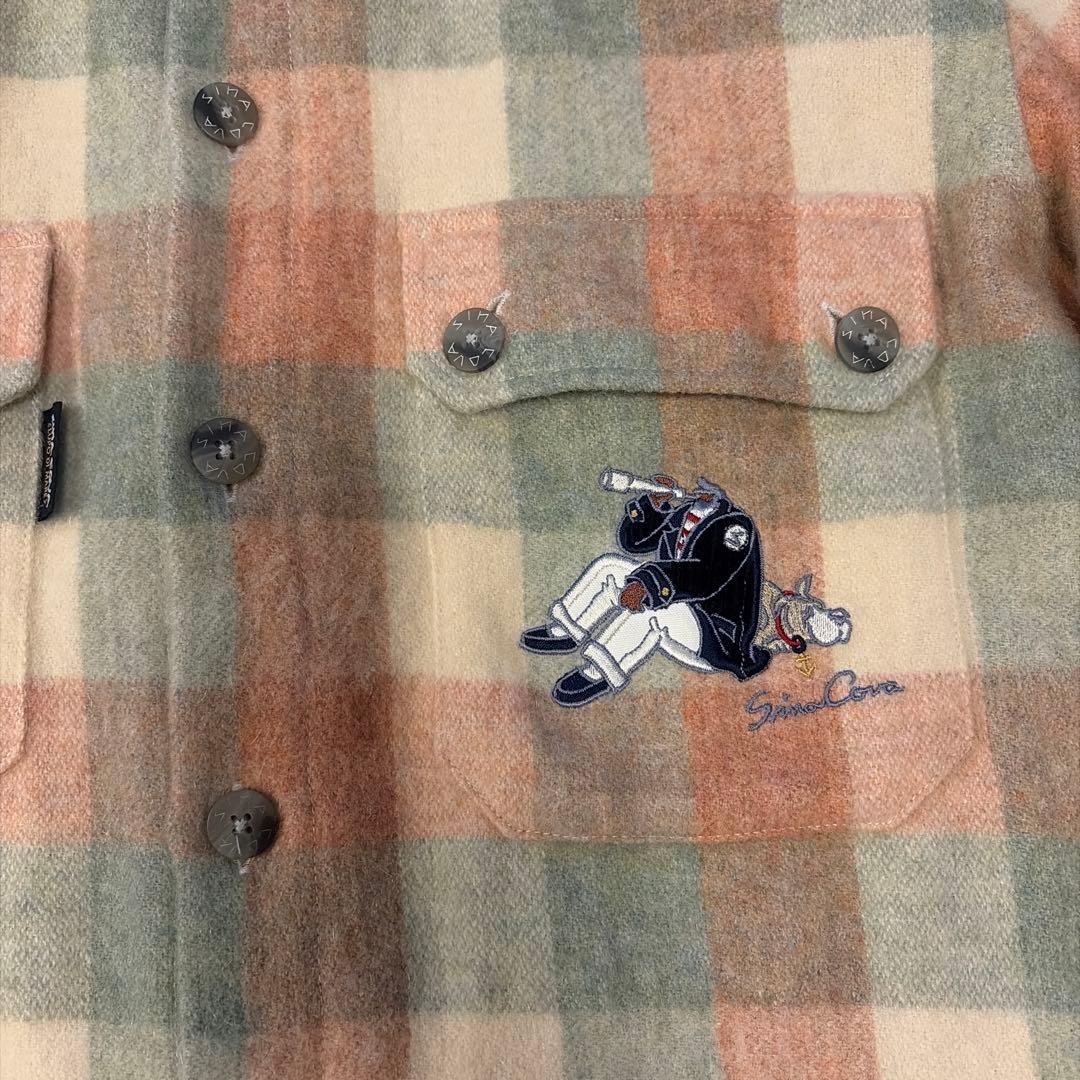 シナコバ SINA COVA フランネル チェック ウールアルパカ シャツ 美品