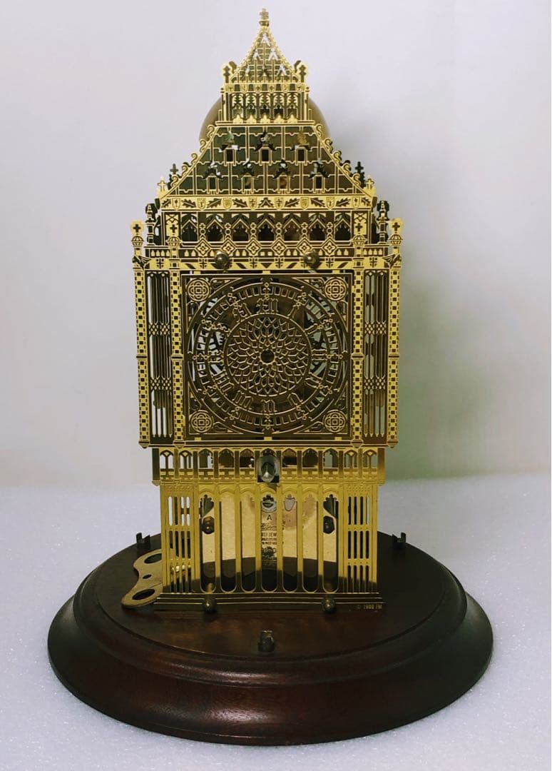 アンティーク商品☆Hermleガラスドーム ゼンマイ振り子 置時計 1988年製