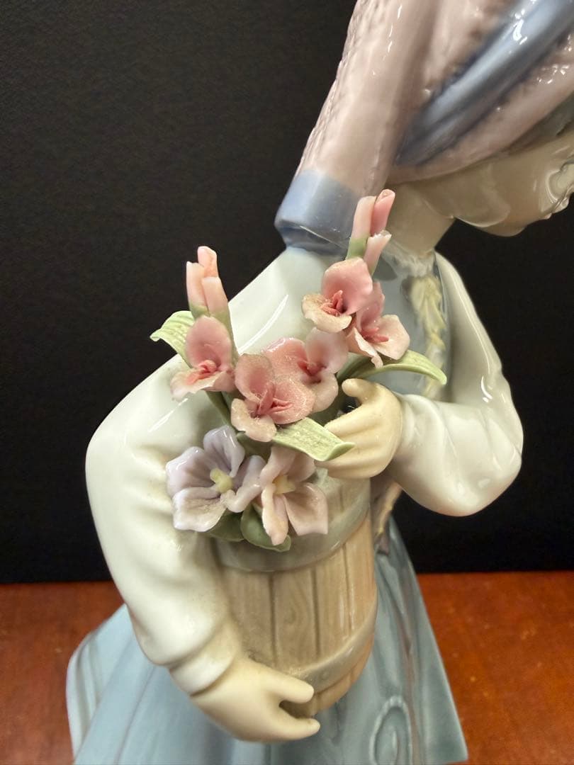 リヤドロ フィギュリン 大事な花かご 展示保管品