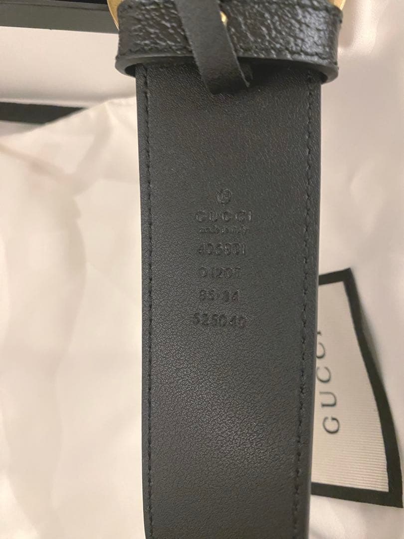 正規品　GUCCI GGロゴ ベルト 85 黒 レザー 未使用に近い 箱袋付