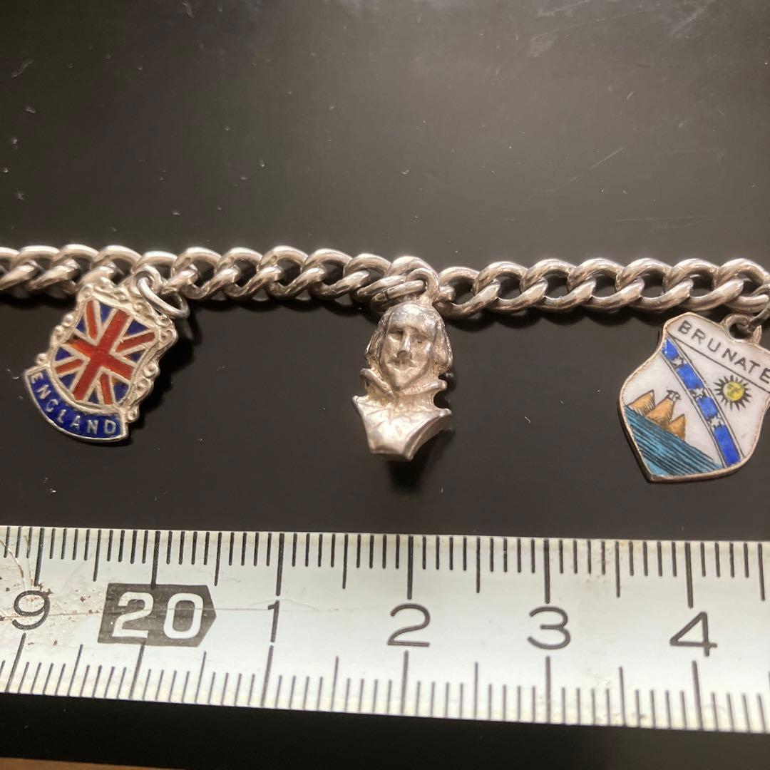 純銀チャームブレスレット　英国　アンティーク