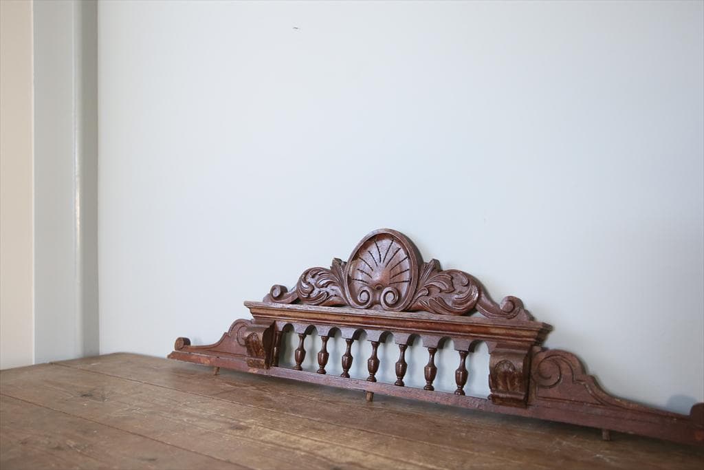 フランスアンティーク木製パーツ/壁飾りウォールアート/彫刻オブジェ(90-141