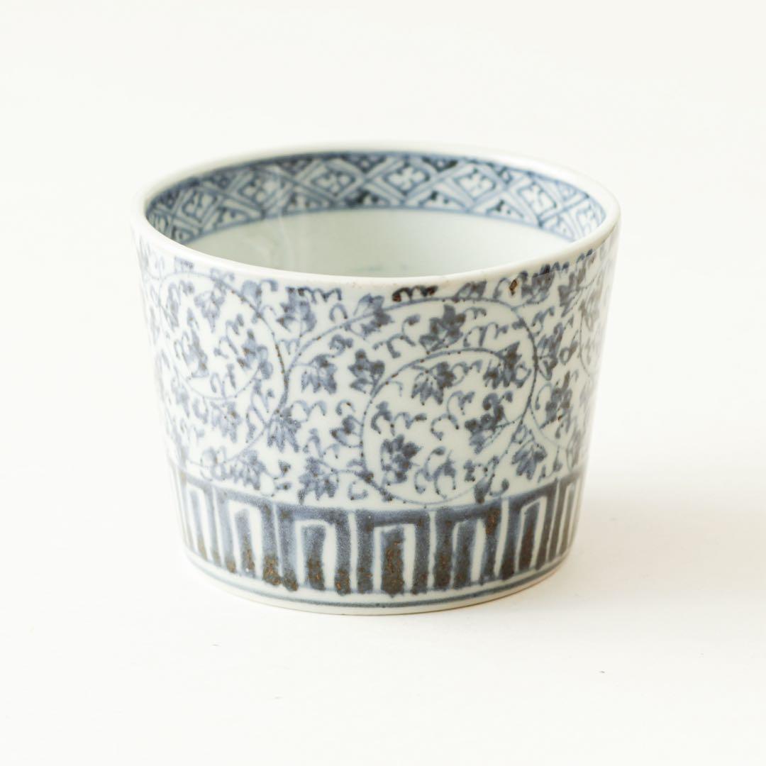 伊万里　古伊万里　江戸　後期　蕎麦猪口　萩唐草　蛇の目　高台