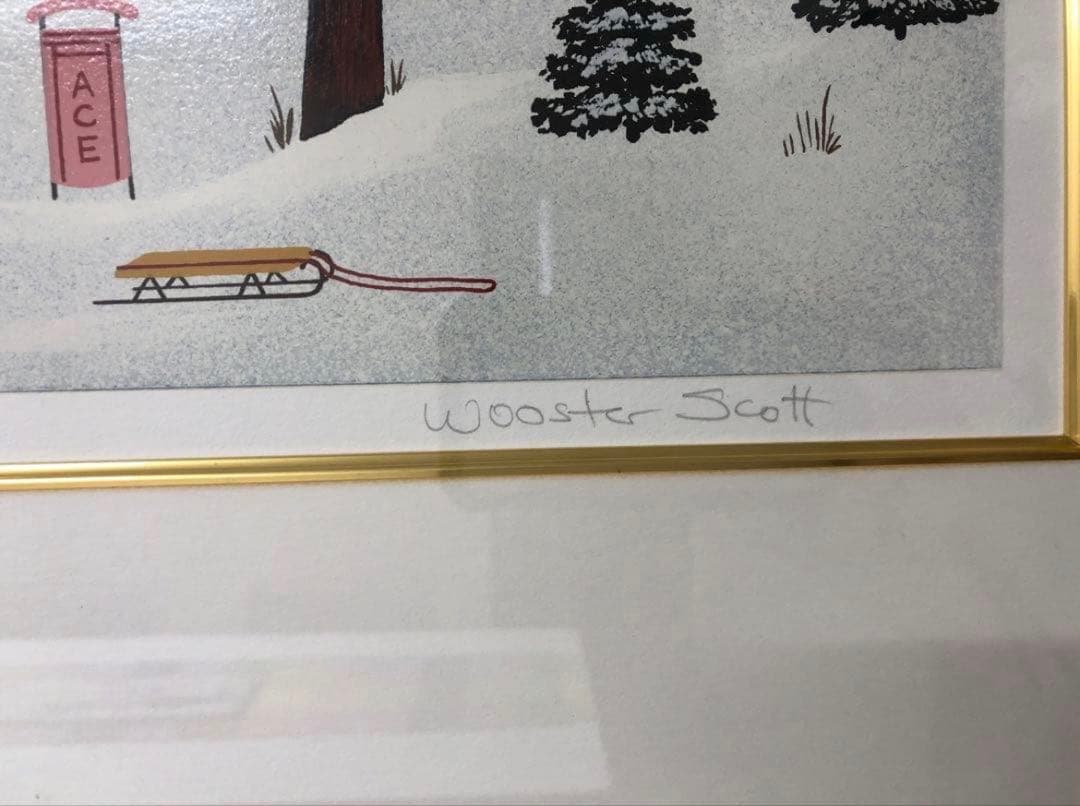 Jane Wooster Scott 直筆サイン入 リトグラフ 約98×83cm