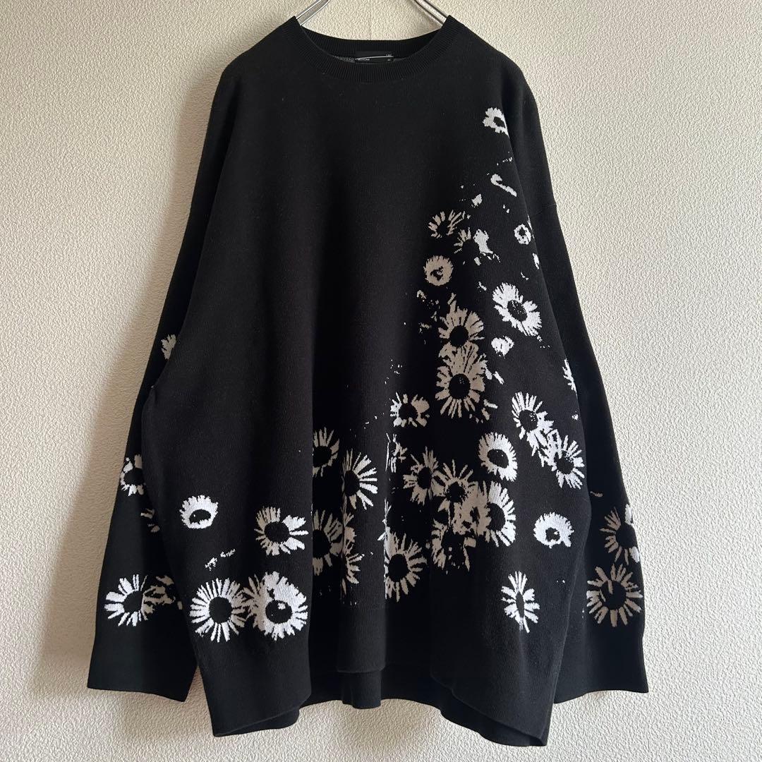 LAD MUSICIAN ラッドミュージシャン ニット 花柄 コットン 黒
