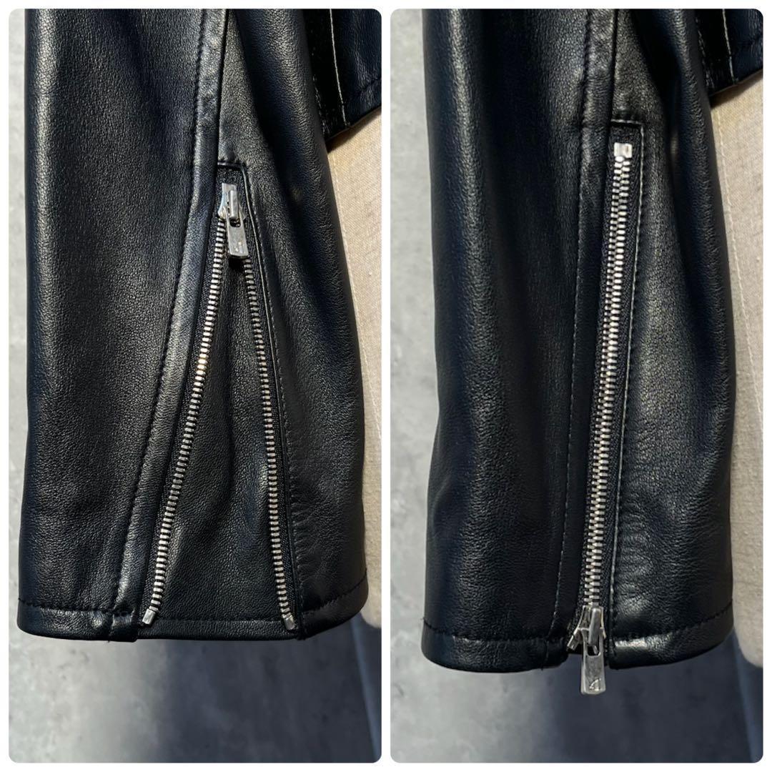 美品☆エストネーション 本革 羊革 ラムレザー ライダースジャケット 柔らかい革