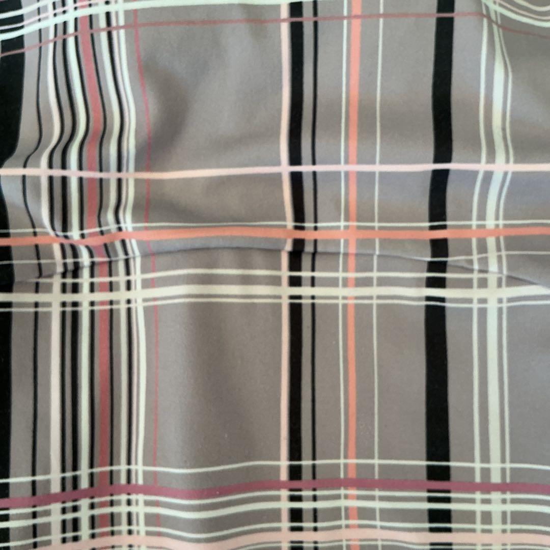 グレー チェック柄 長袖レオタード