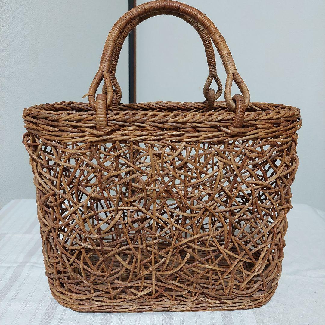 あけび　かご　乱れ編み　楕円