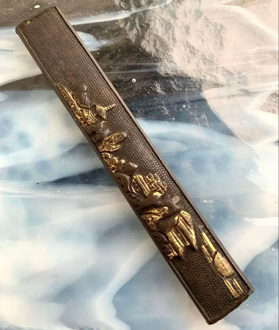 山水画図柄小柄袋　刀装具