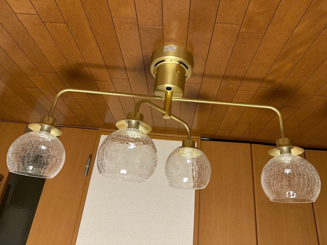 LOWYA 4灯シーリングライト ゴールド リモコン付き