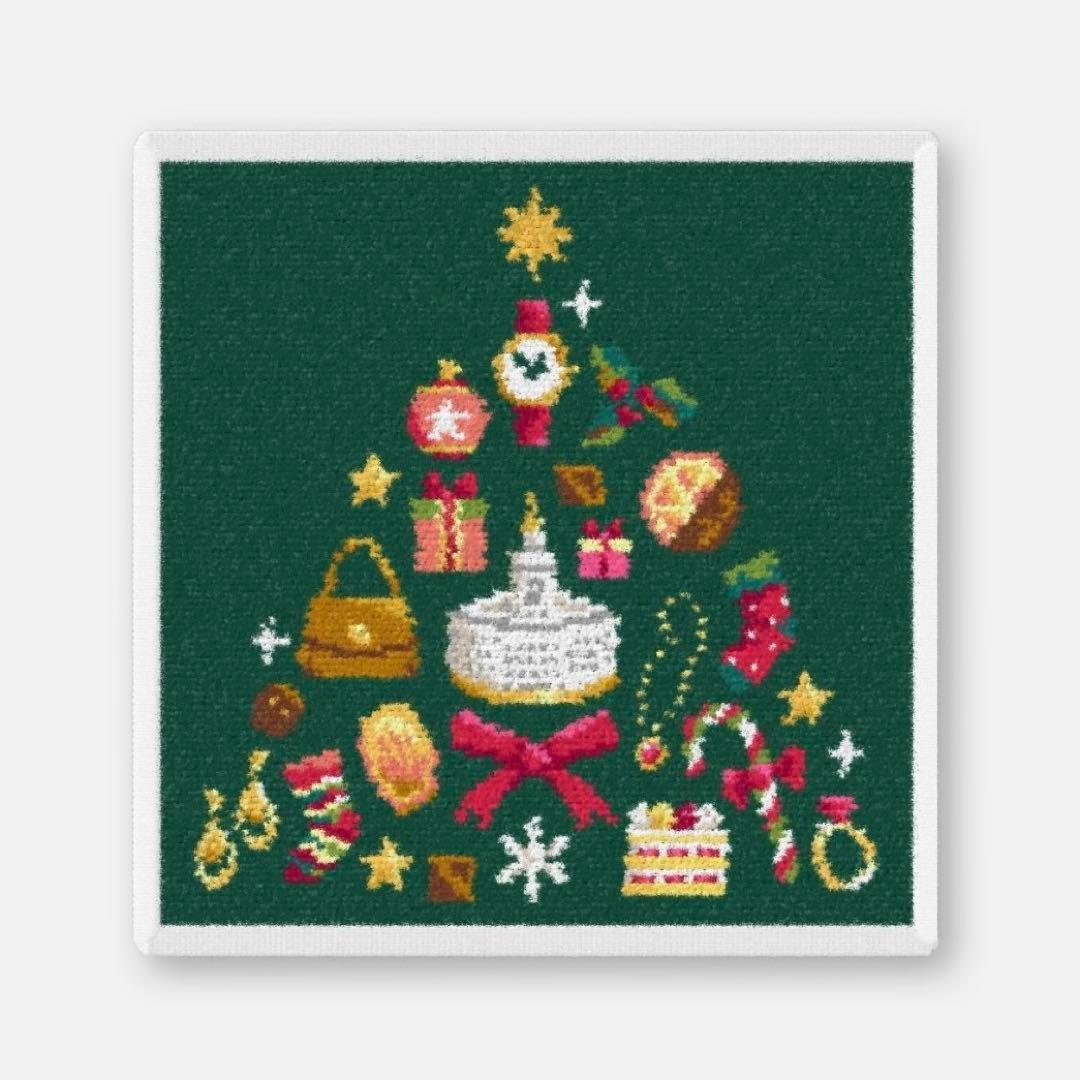 和光限定 フェイラーWAKO TREE ハンカチ（ブラック1枚・グリーン1枚）