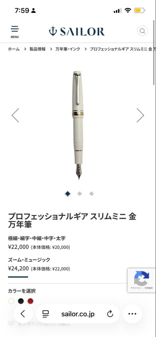 プロフェッショナルギア スリムミニ 14k万年筆