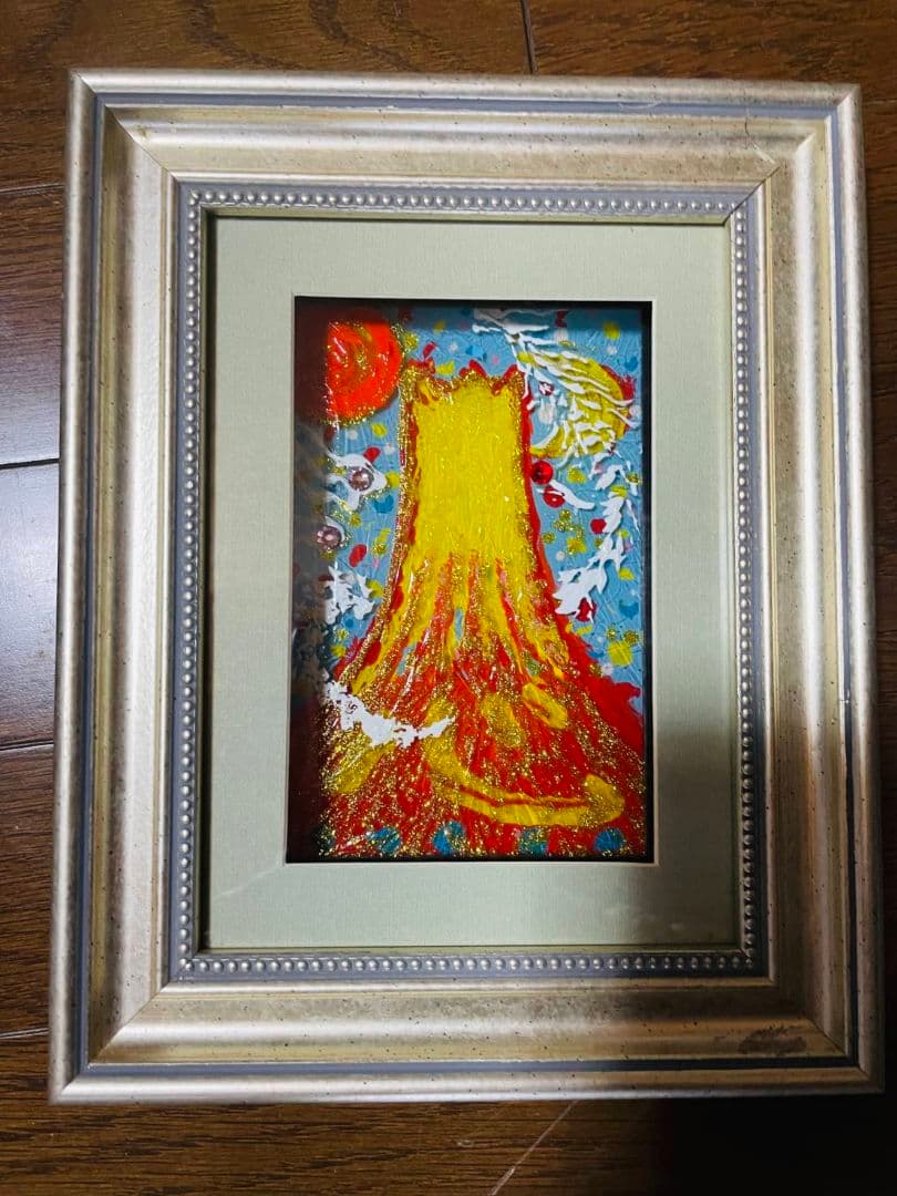 ウエノ イチロウ 開運 富士山と龍 ライト付きフレーム