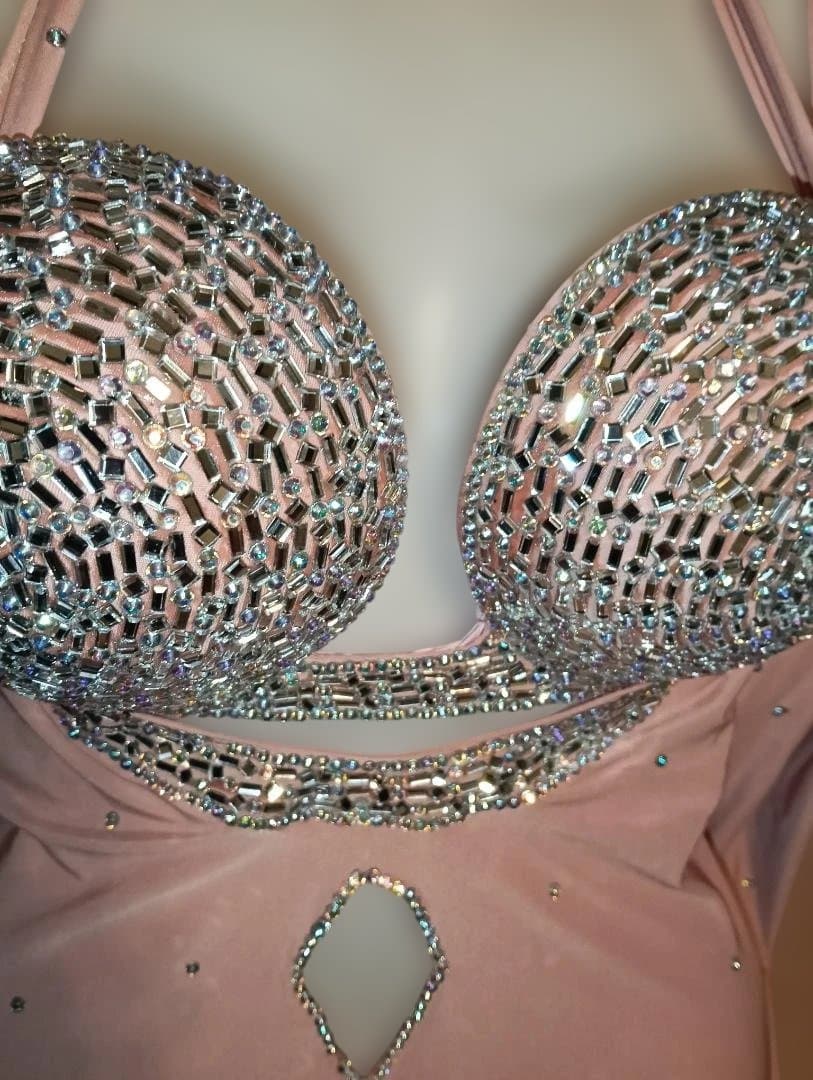 【新品】エジプト製ベリーダンス用サイーディ&バラディピンクセットアップ