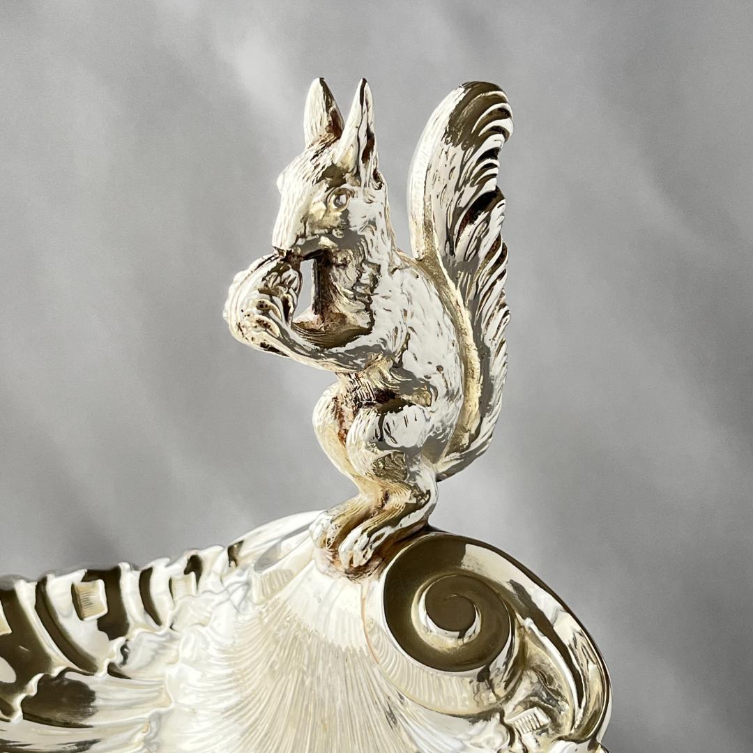 リスのナッツボウル / センターピース【シルバープレート】大型