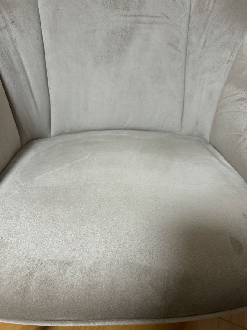 一人がけソファ　グレー ベルベット アームチェア