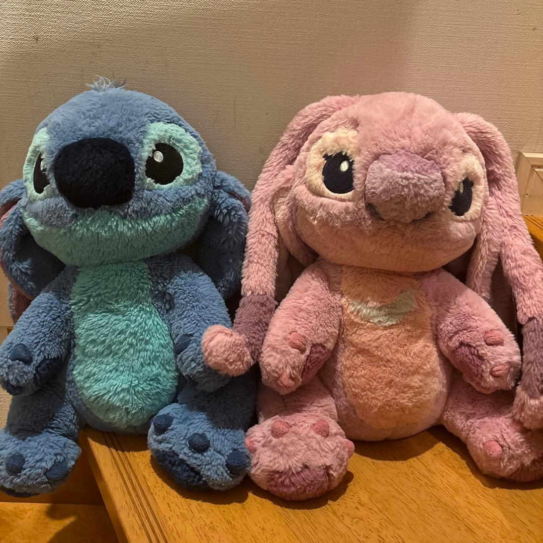 希少　ディズニーストア　スティッチ　エンジェル　ふわふわぬいぐるみ　2個セット