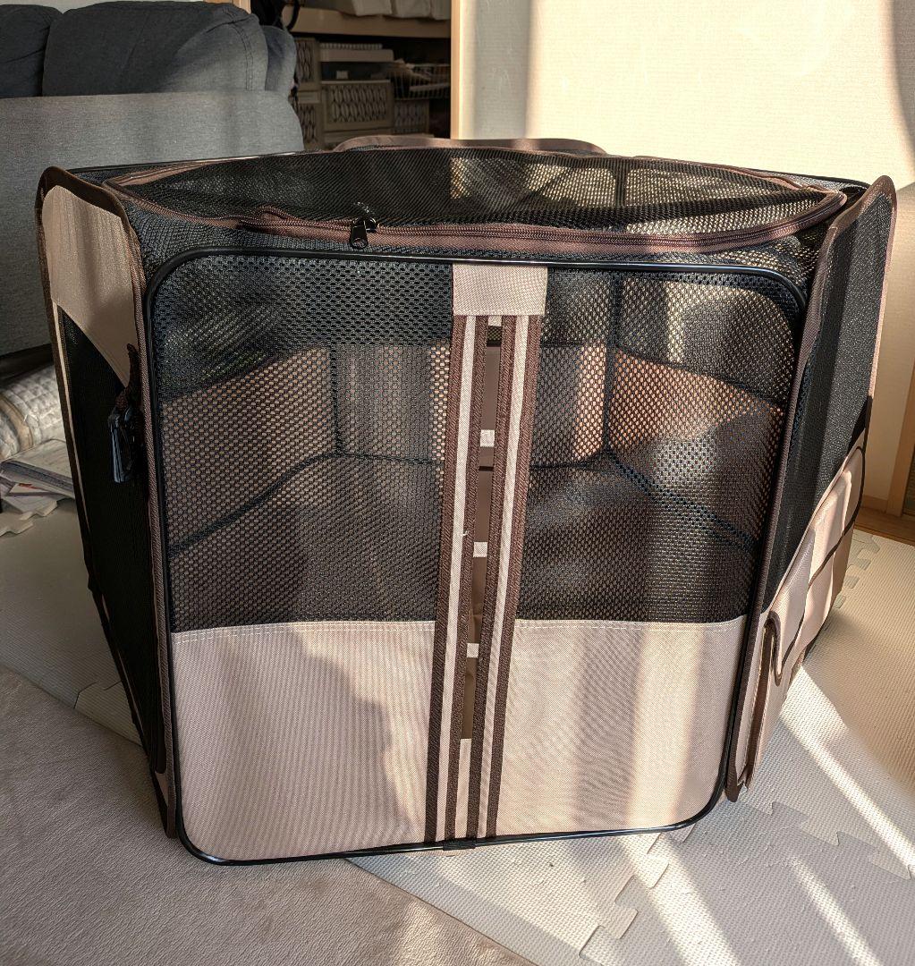 たためるペットサークル　ブラウン　90×90