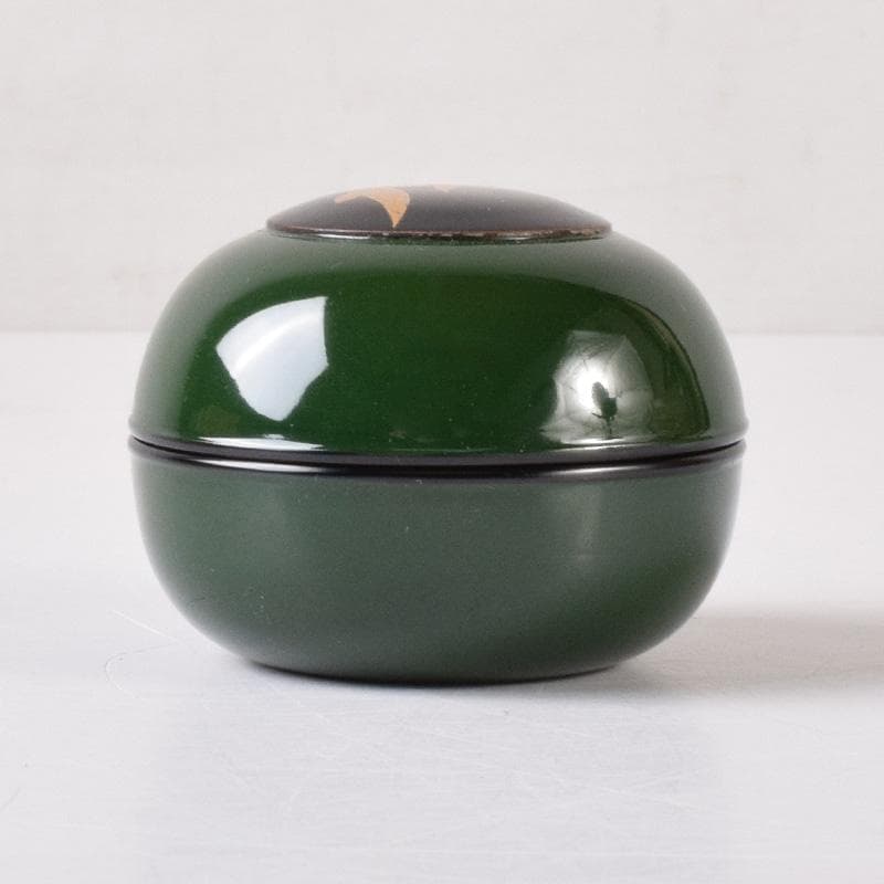 茶道具　塗師　辻石斎作　双鳥蒔絵　香合　共箱　V　8272