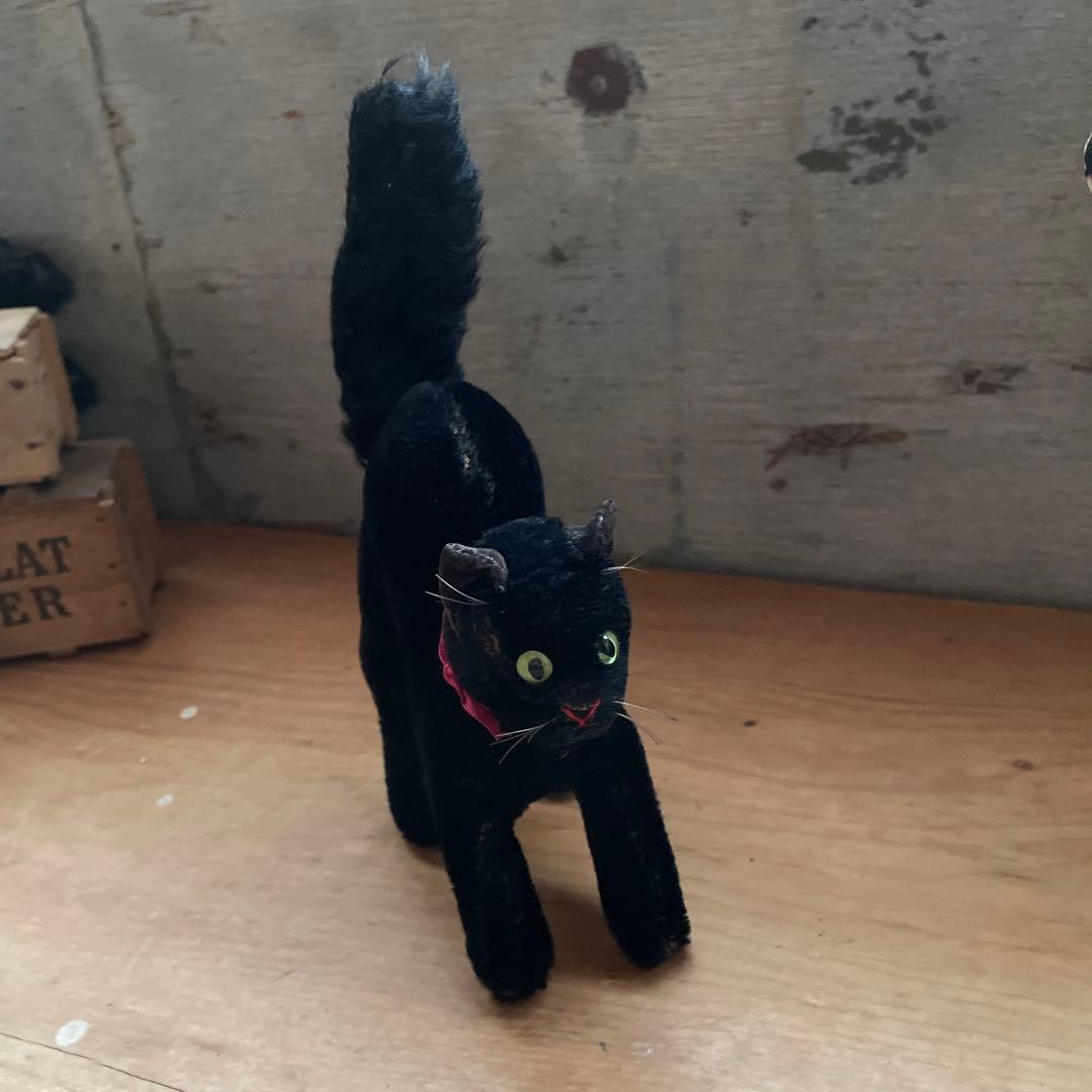 ヴィンテージ　シュタイフ　トムキャット　黒猫