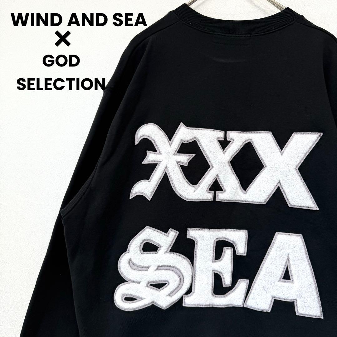 【美品✨】ウィンダンシー×ゴッドセレクション 背面パイルロゴ スウェット 黒 S