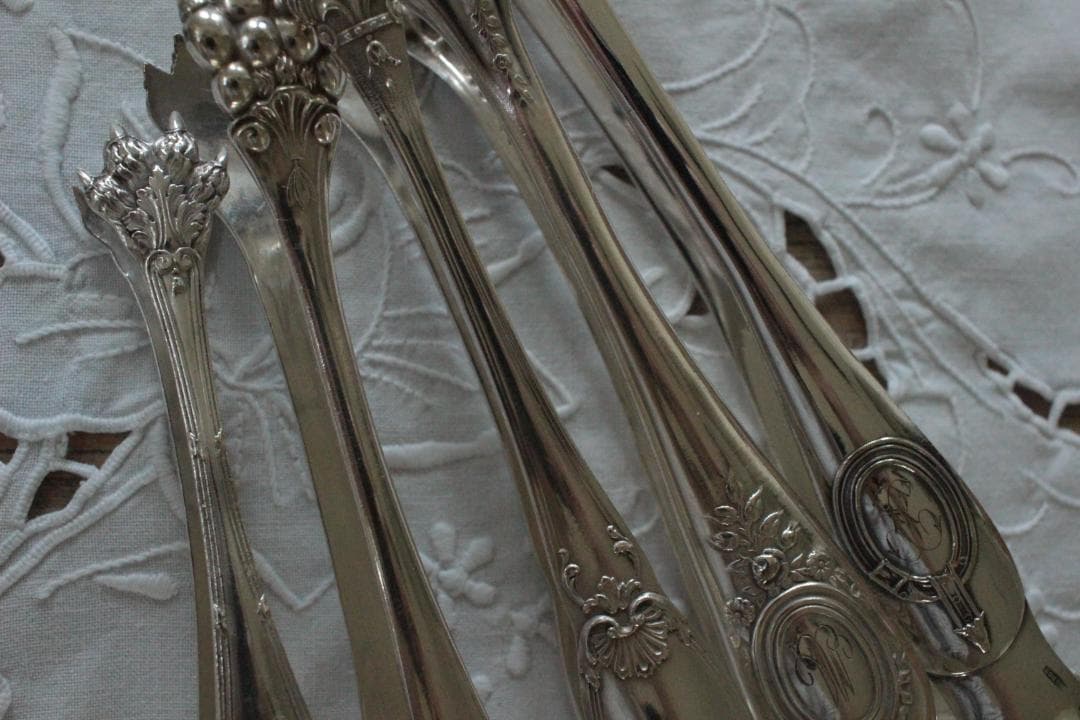 【A】シルバーコーティングのトング/野獣の足・フランスアンティーク