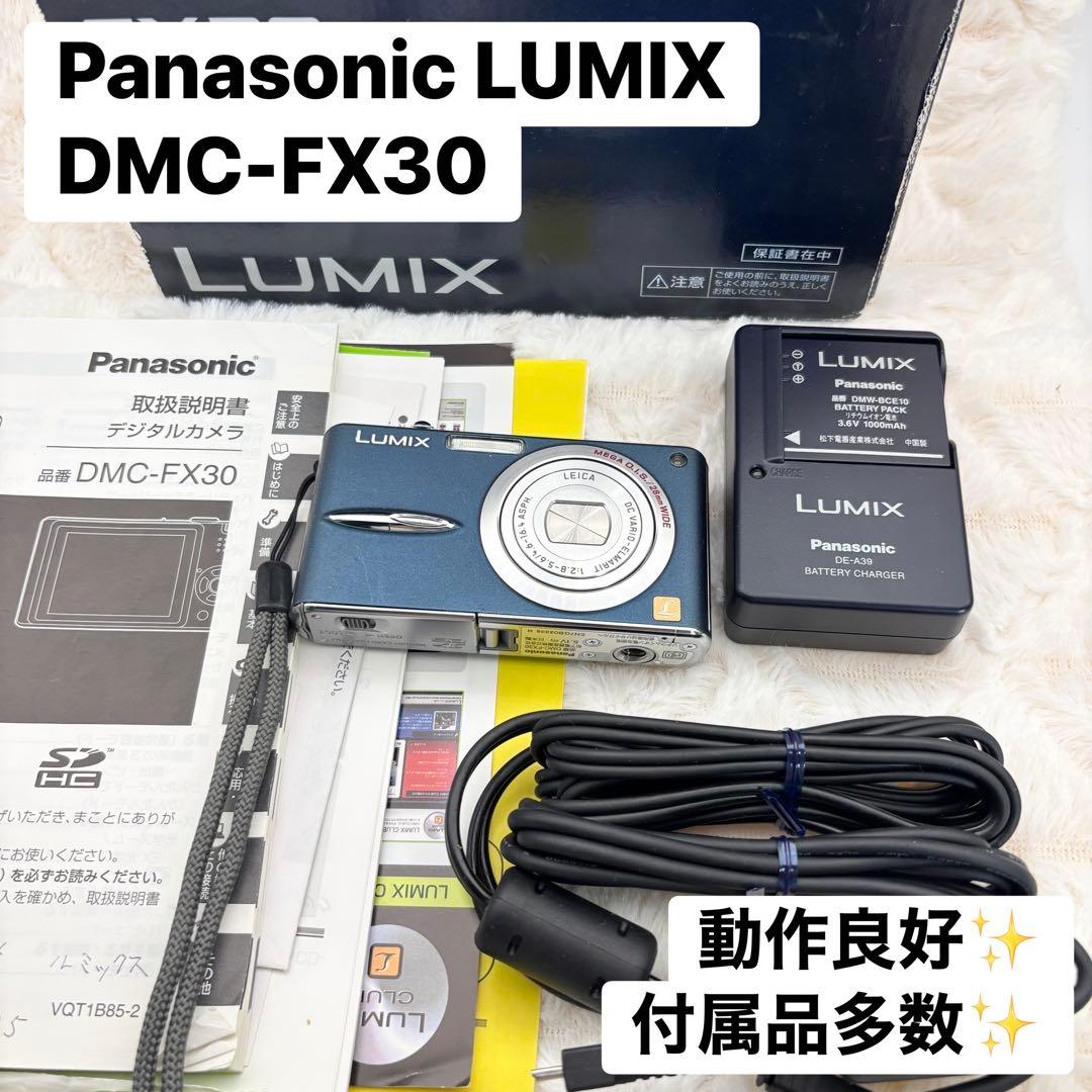 動作良好 付属品多数 Panasonic LUMIX DMC-FX30 ブルー