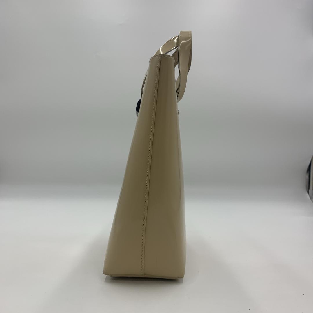 GUCCI グッチ ハンドバッグ トートバッグ エナメル ポーチ付き ベージュ