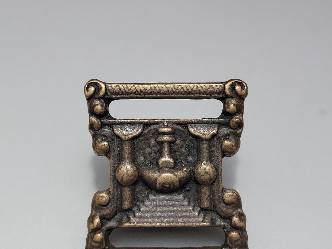 銅製 仏塔紋 天鐵 トクチャ 護身装身具 チベット 仏教文物 幅約4cm