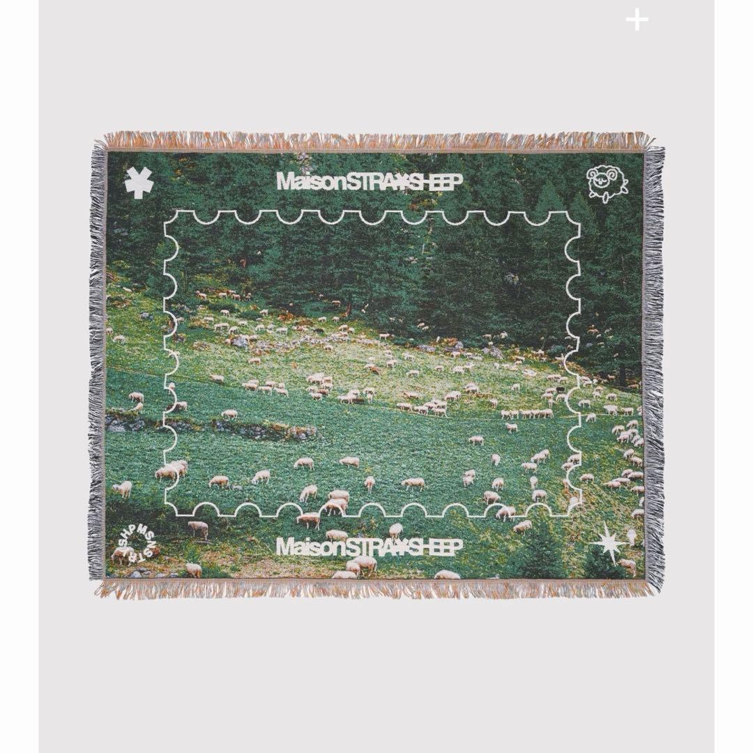 【新品】MAISONSTRAYSHEEP RUG GREEN ブランケット
