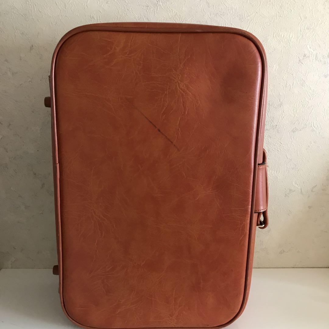 アンティーク、レトロ、旅行鞄、キャメル　中型　トランク