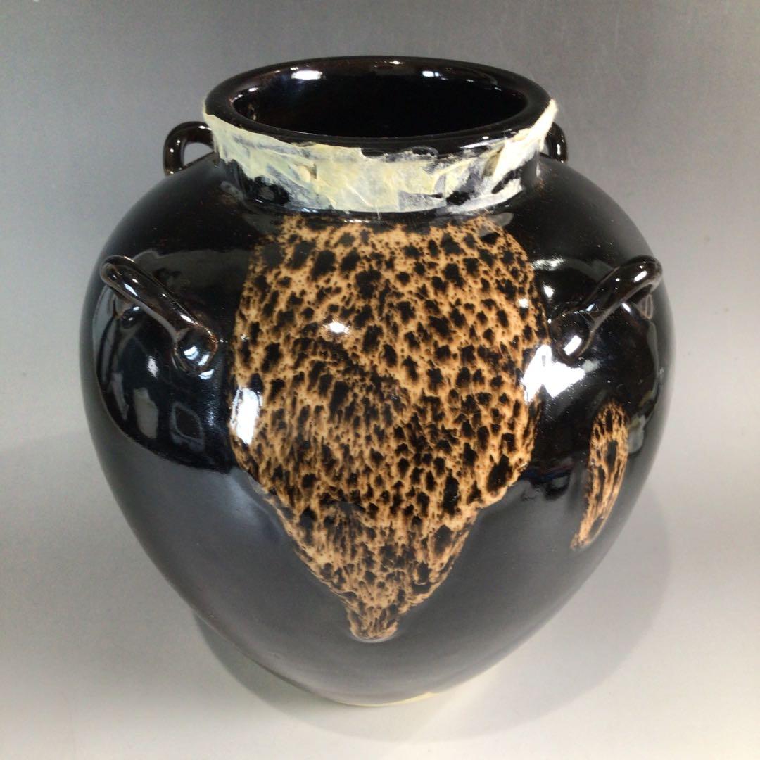 Ｐ１１２　飾壷　『平安　万代草山造』『茶壷』　共箱　茶道具