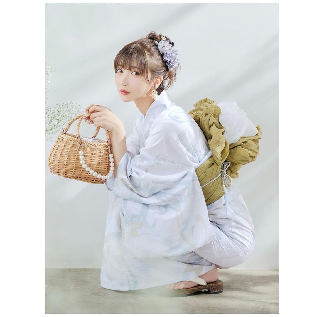 【タグ付き新品】Rちゃん ニュアンスフラワーベージュ浴衣 レディース