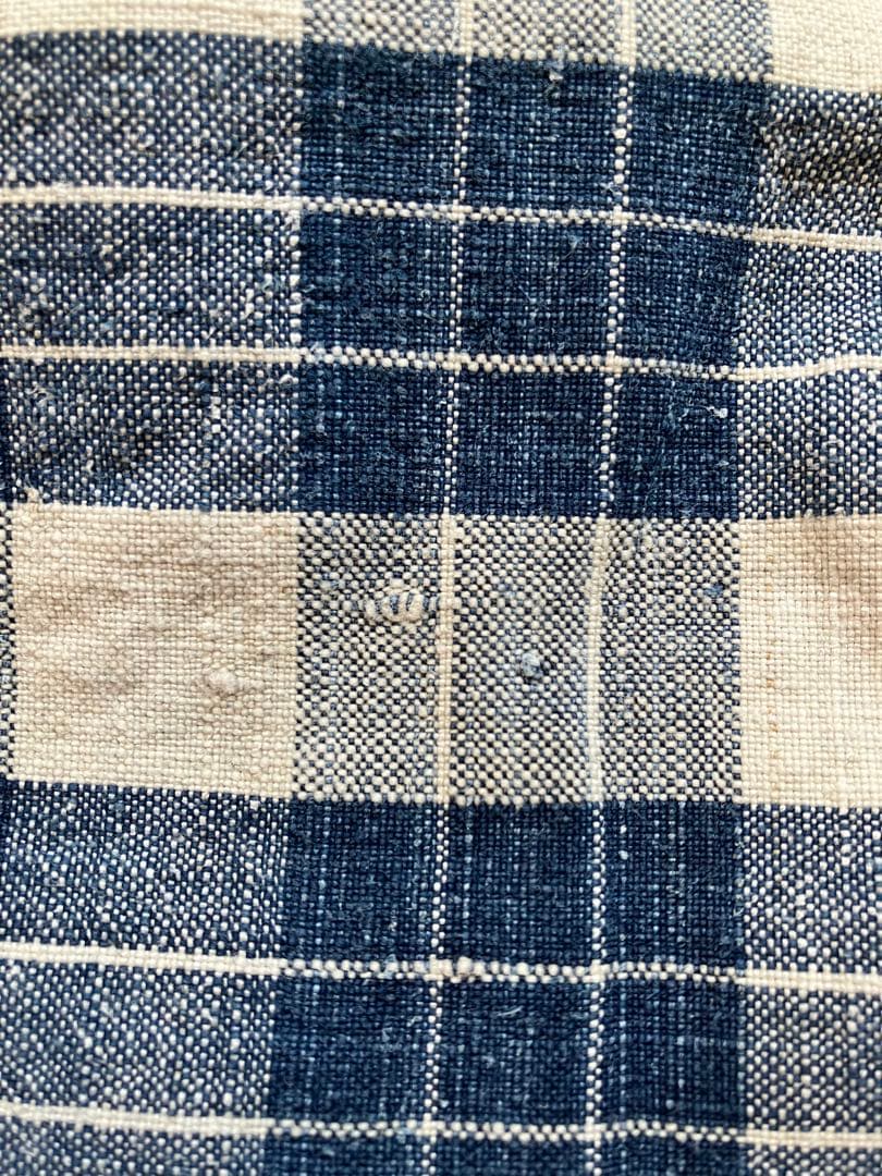 19世紀 フランス　アルザス　ケルシュ　リネン　インディゴ　クロス