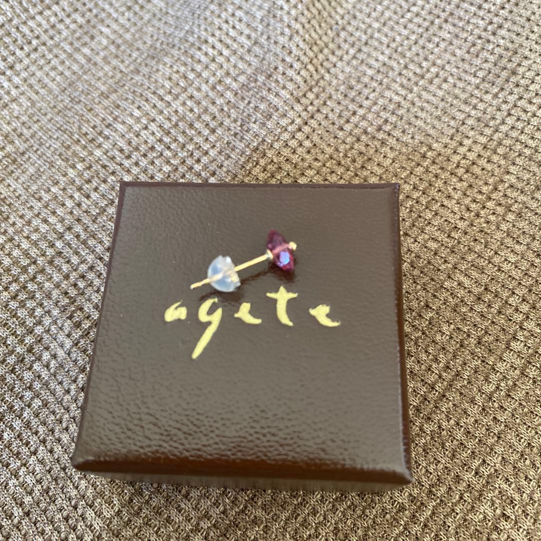 アガット  片耳用ピアス　トルマリン　未使用