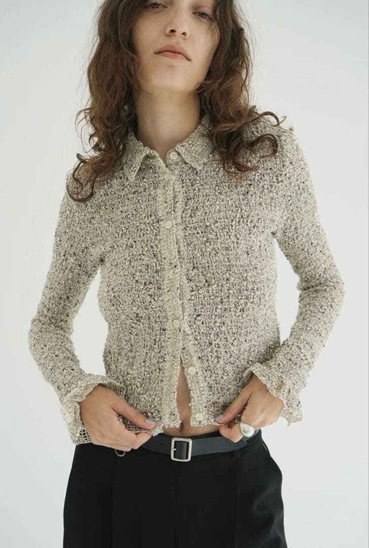 値下げ【タグ有/正規品】CLANE MIX MESH GATHER SHIRT