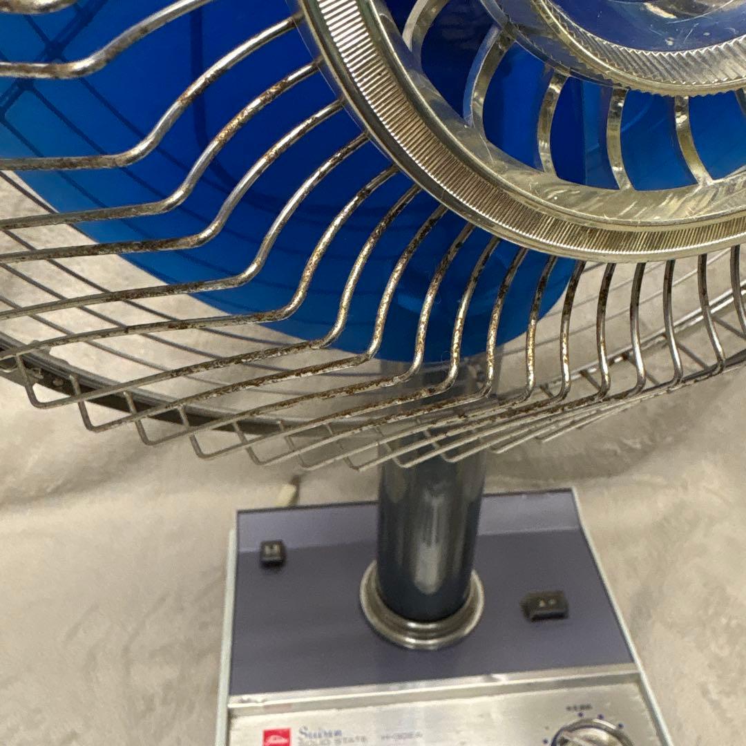 昭和レトロ家庭用扇風機 青い羽根 メタル製