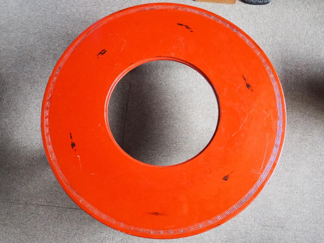 レアな大阪産根来塗　座卓　ちゃぶ台　円形　テーブル　穴あき