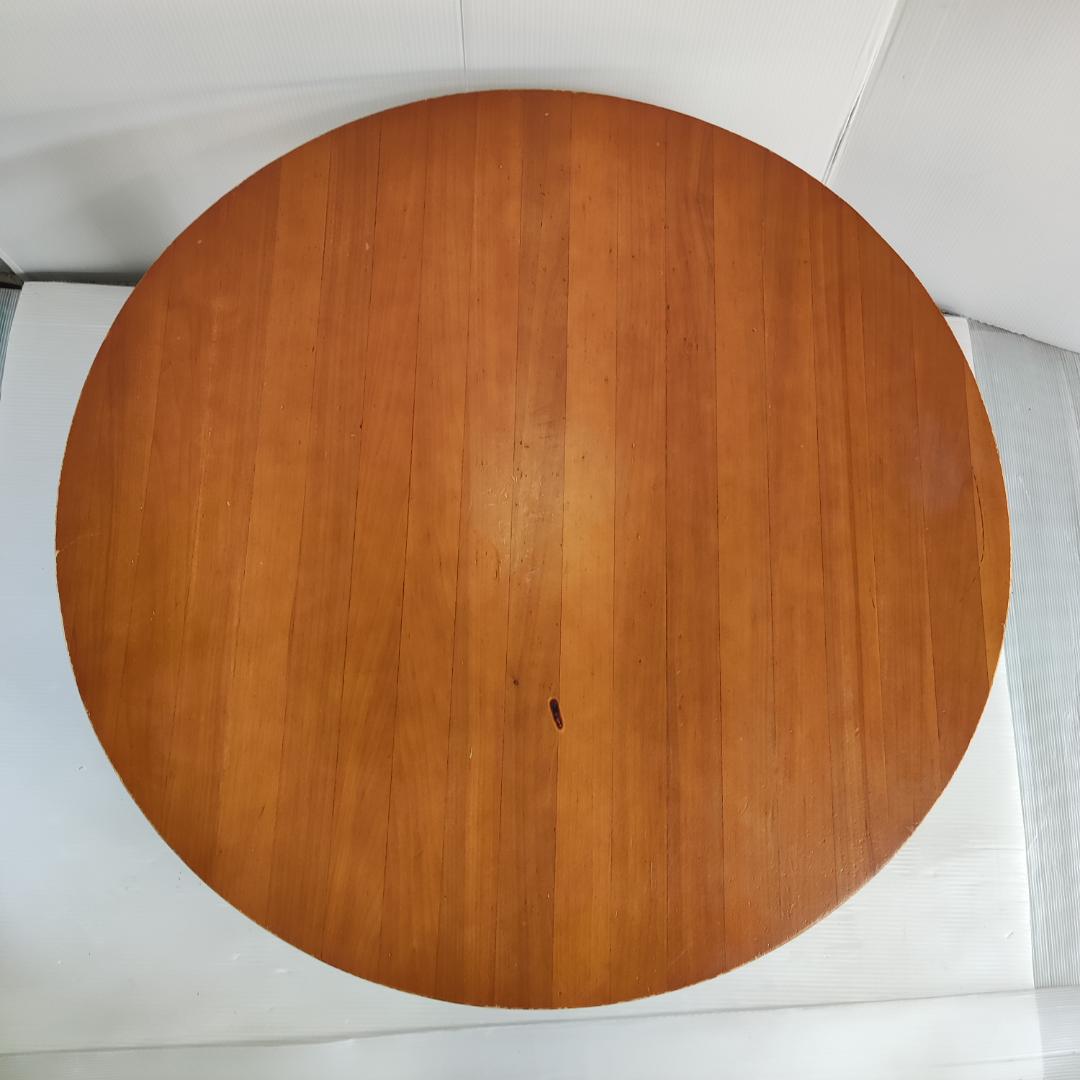 ちゃぶ台　レトロ　木製　円形座卓　茶色　小傷あり