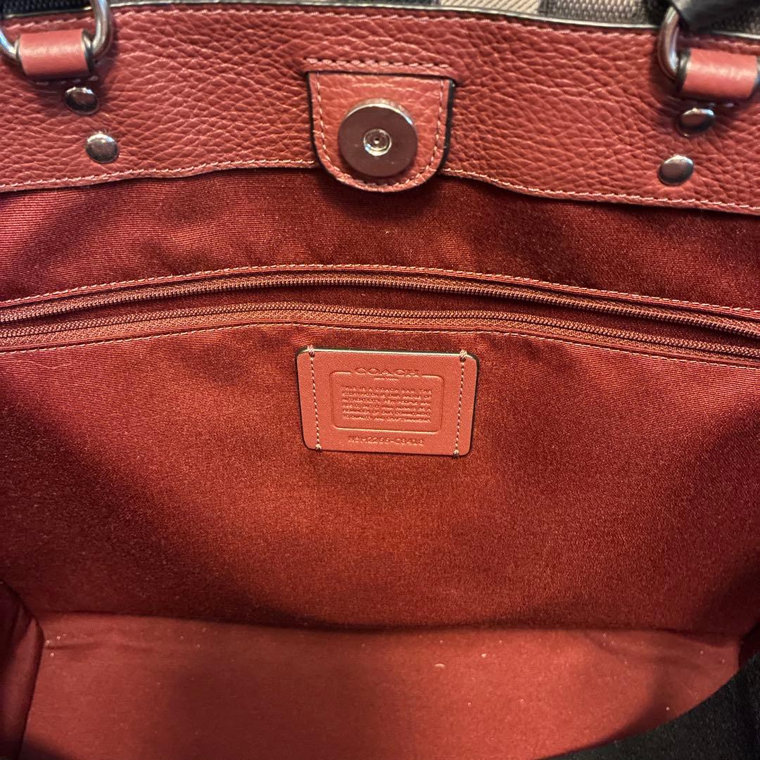 milk COACH トートバッグ ロゴ ストライプ