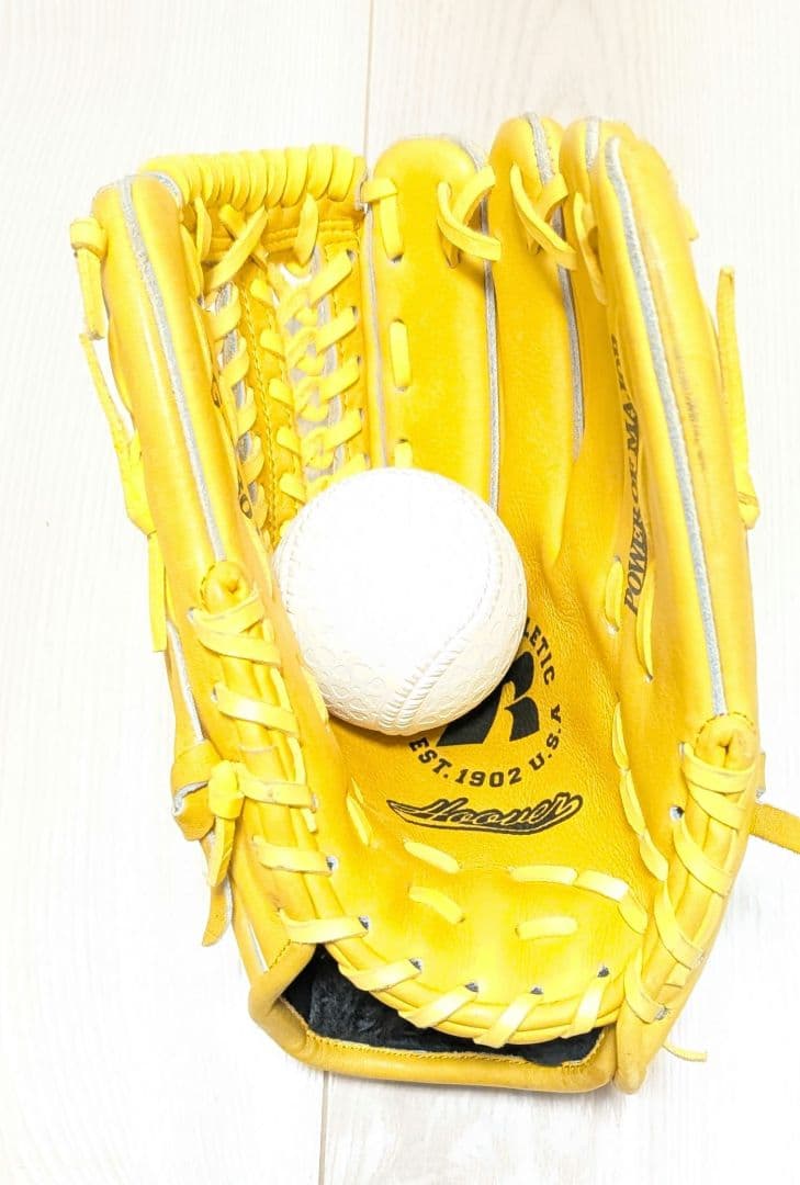 イエロー 軟式野球グローブ 日本製 ラッセルアスレティック