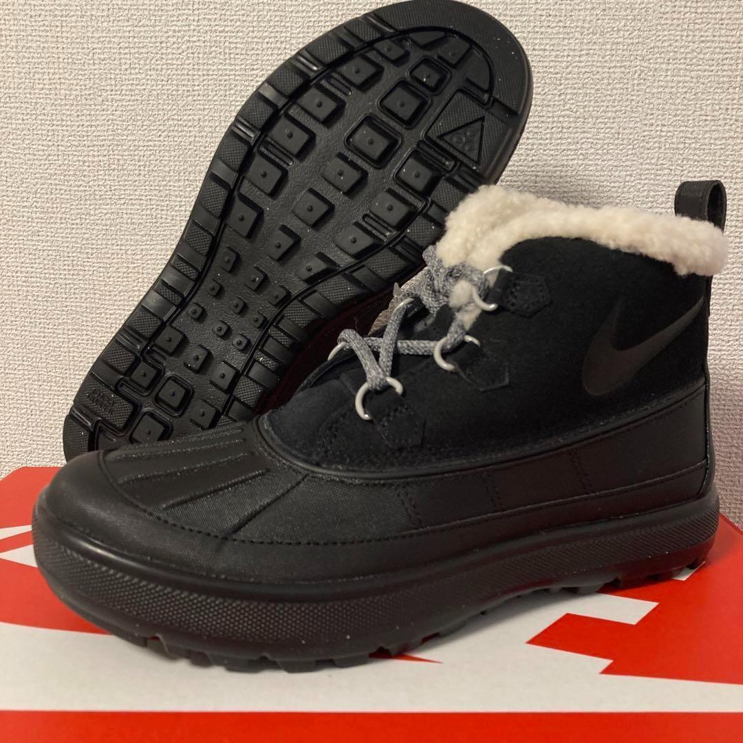 23.5cm Nike ファー付きブーツ ブラック 黒色 537345
