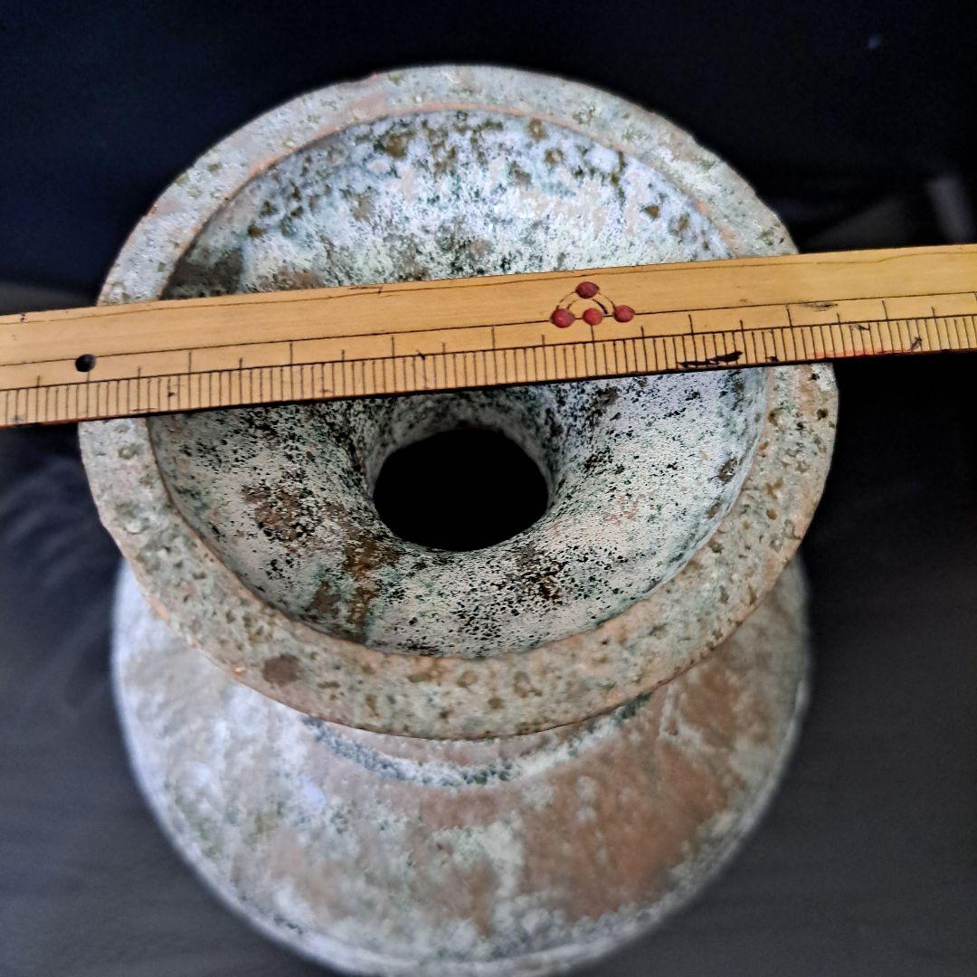 お値下げ中　　発掘品　中国古玩　緑釉銀化　古壺　　一世紀頃　漢時代