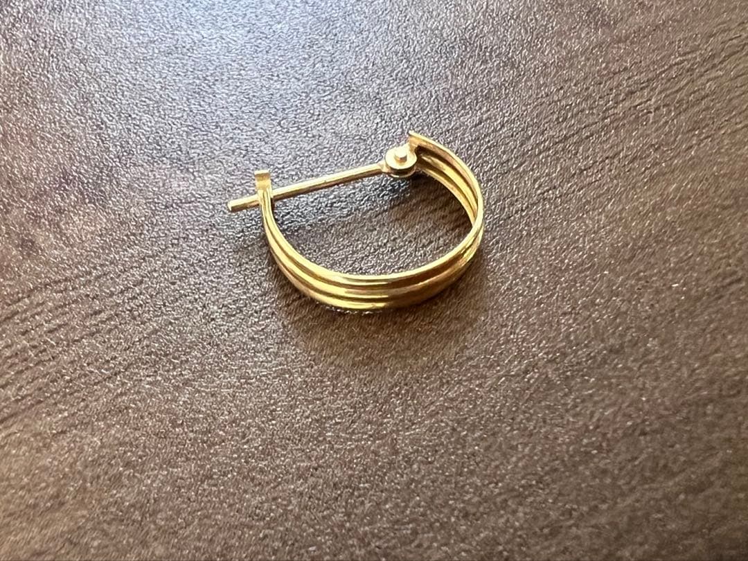 K18イエローゴールド フープピアス 片耳用