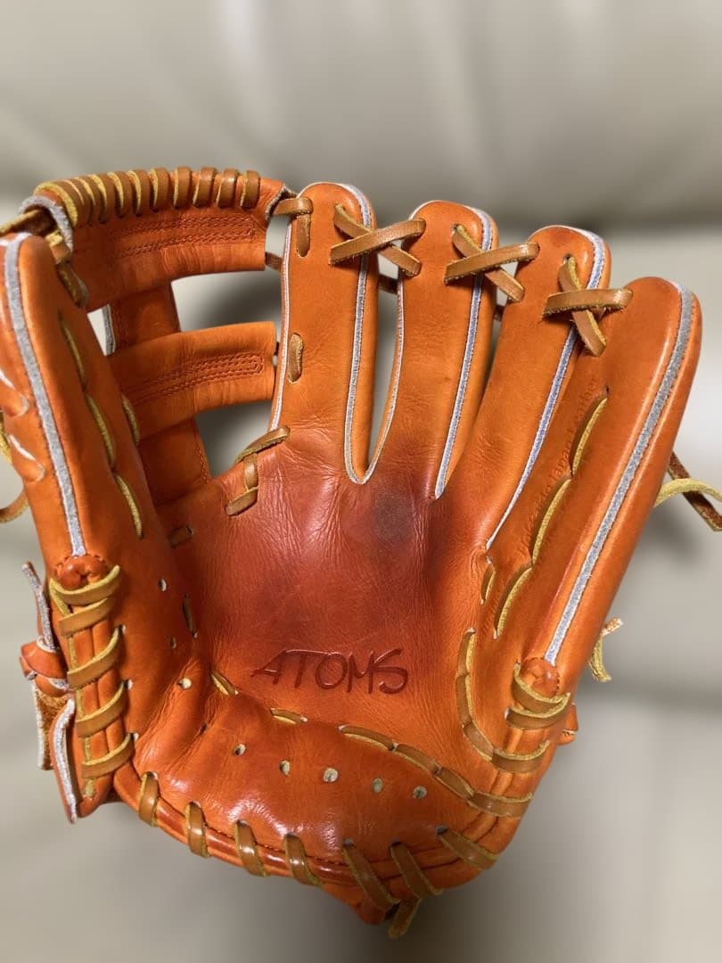 日本製28cm ATOMS アトムズ　硬式内野　AGL-501 オレンジ【美品】