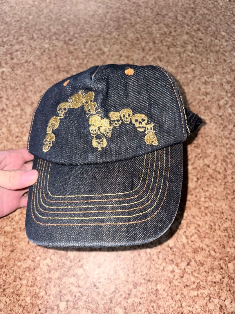EVISU FAR EAST スカル刺繍　デニム　メッシュ　キャップ