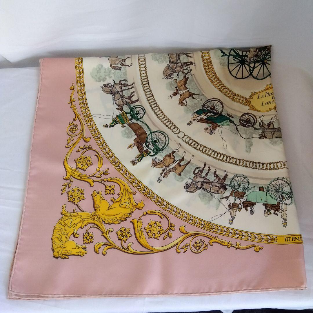 HERMES　カレ90 ロンシャンの散歩　シルク　スカーフ　送料無料