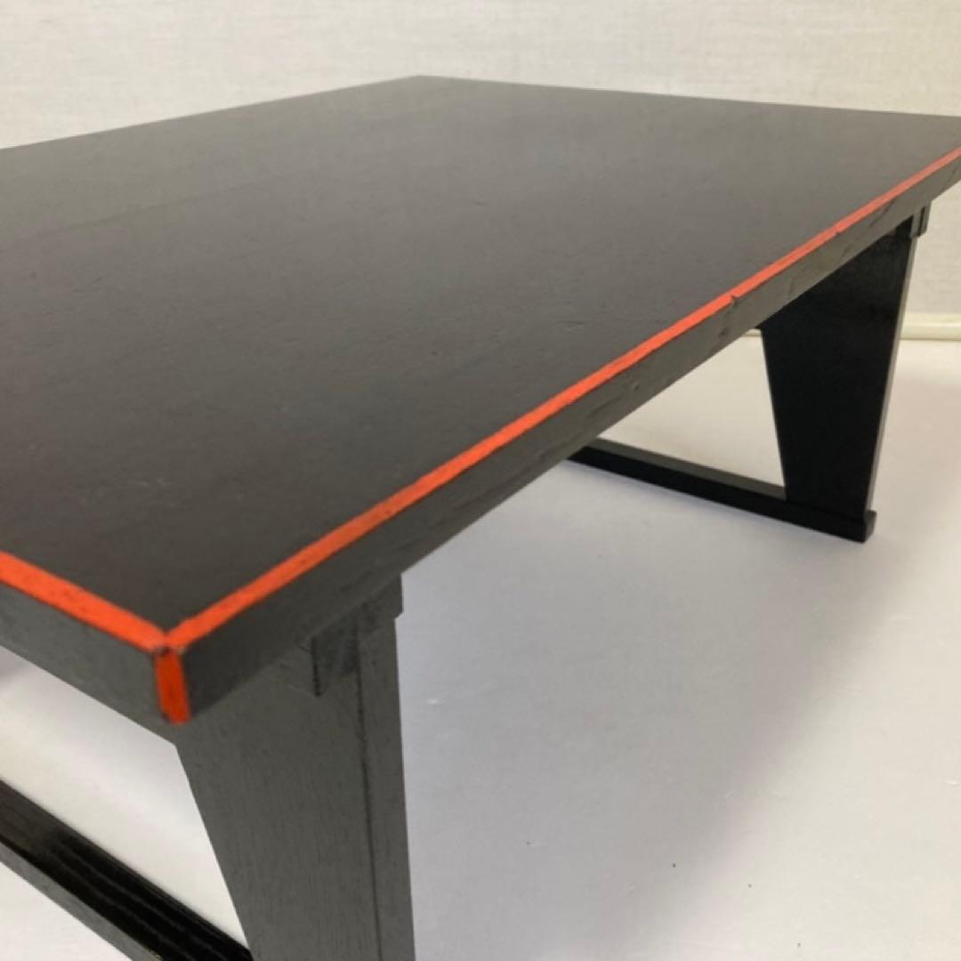 二月堂机 座卓 ちゃぶ台 文机 食卓 折り畳み 2台 木製 漆塗 和風 レトロ